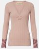 Valentino Valentino Gathered lace-trimmed cashmere sweater - 1