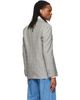 Valentino Valentino Gray Double-Breasted Mohair Wool Check Blazer - 3