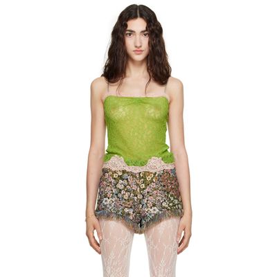 Valentino Valentino Green Lace Tank Top