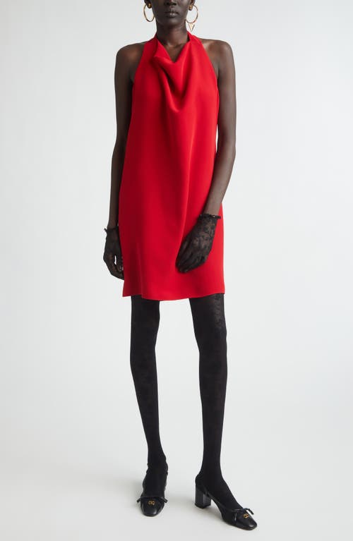Valentino Valentino Halter Neck Draped Silk Cady Minidress