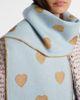 Valentino Valentino Heart fringed wool-blend scarf - 2