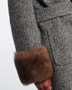 Valentino Valentino Herringbone shearling-trimmed wool-blend coat - 4