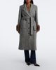 Valentino Valentino Herringbone shearling-trimmed wool-blend coat - 5
