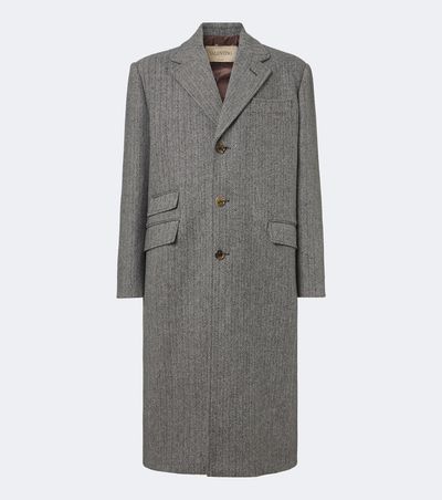 Valentino Valentino Herringbone virgin wool coat