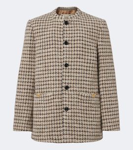 Valentino Valentino Houndstooth wool and silk-blend bouclé blazer