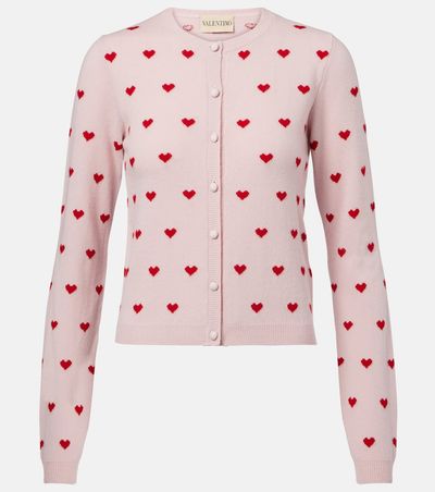 Valentino Valentino Jacquard virgin wool cardigan