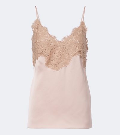 Valentino Valentino Lace-trimmed cady camisole