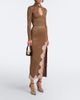 Valentino Valentino Lace-trimmed ribbed-knit lamé midi skirt - 2