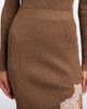 Valentino Valentino Lace-trimmed ribbed-knit lamé midi skirt - 3