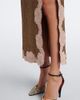 Valentino Valentino Lace-trimmed ribbed-knit lamé midi skirt - 4