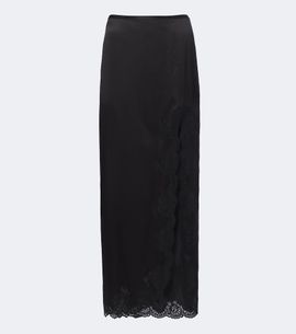 Valentino Valentino Lace-trimmed silk crêpe satin maxi skirt