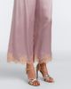 Valentino Valentino Lace-trimmed silk crêpe satin wide-leg pants - 4