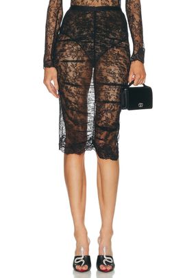 Valentino Valentino Lace Jersey Skirt