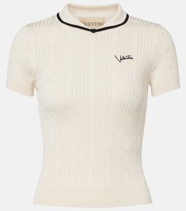 Valentino Valentino Logo cotton-blend top