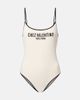 Valentino Valentino Logo printed piquÃ© swimsuit - 1
