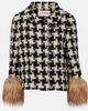 Valentino Valentino Macro faux-fur trimmed wool-blend tweed jacket - 1