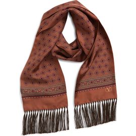 Valentino Valentino Medallion Print Silk Fringe Scarf