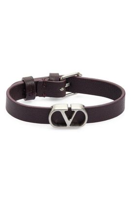 Valentino Valentino Men's Leather VLOGO Bracelet