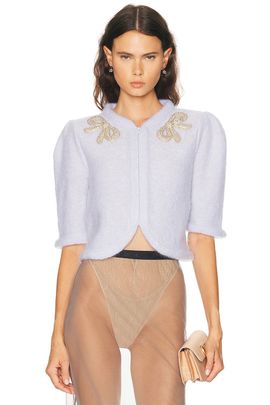 Valentino Valentino Mohair Embroidered Cardigan