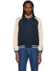 Valentino Valentino Navy Canvas & Fine Gabardine Bomber Jacket - 1