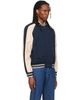 Valentino Valentino Navy Canvas & Fine Gabardine Bomber Jacket - 2