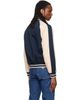 Valentino Valentino Navy Canvas & Fine Gabardine Bomber Jacket - 3