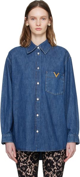 Valentino Valentino Navy Chambray Shirt
