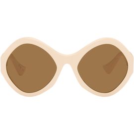 Valentino Valentino Off-White Round Acetate Sunglasses