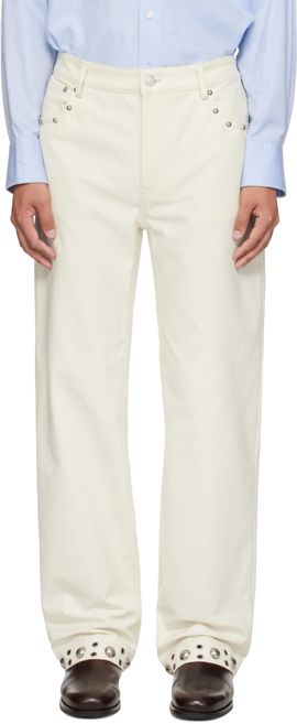 Valentino Valentino Off-White Studded Trousers