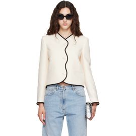 Valentino Valentino Off-White Wool & Silk Crepe Blazer