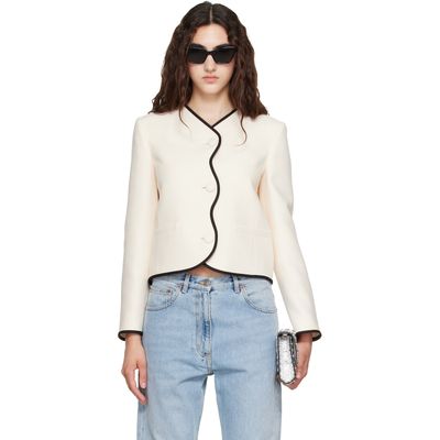 Valentino Valentino Off-White Wool & Silk Crepe Blazer
