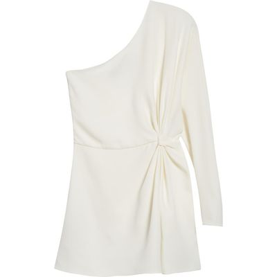 Valentino Valentino One-Shoulder Silk Cady Couture Top