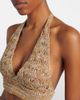 Valentino Valentino Open-knit linen-blend lamÃ© crop top - 3