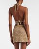 Valentino Valentino Open-knit linen-blend lamÃ© crop top - 5