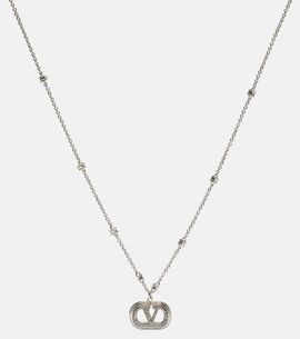 Valentino Valentino Ovalette VLogo embellished necklace
