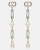 Valentino Valentino Ovalette VLogo SwarovskiÂ®-embellished drop earrings - 1