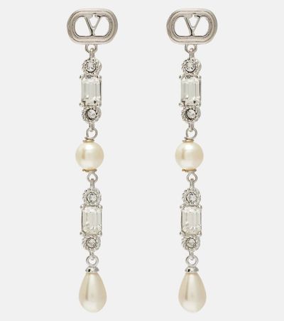Valentino Valentino Ovalette VLogo SwarovskiÂ®-embellished drop earrings