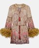 Valentino Valentino Paisley feather-trimmed silk-blend blouse - 1