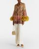 Valentino Valentino Paisley feather-trimmed silk-blend blouse - 2