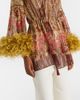 Valentino Valentino Paisley feather-trimmed silk-blend blouse - 5