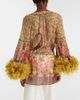Valentino Valentino Paisley feather-trimmed silk-blend blouse - 6