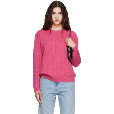 Valentino Valentino Pink Cable-Knit Wool Sweater