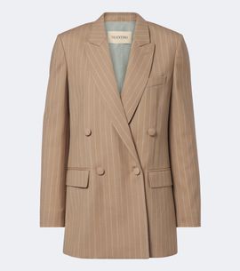 Valentino Valentino Pinstripe virgin wool double-breasted blazer
