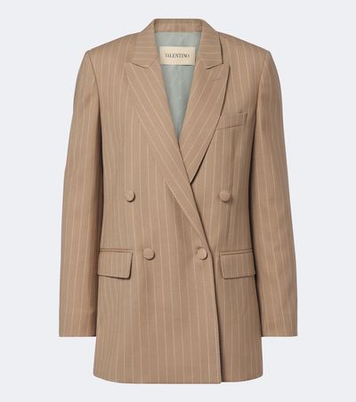 Valentino Valentino Pinstripe virgin wool double-breasted blazer