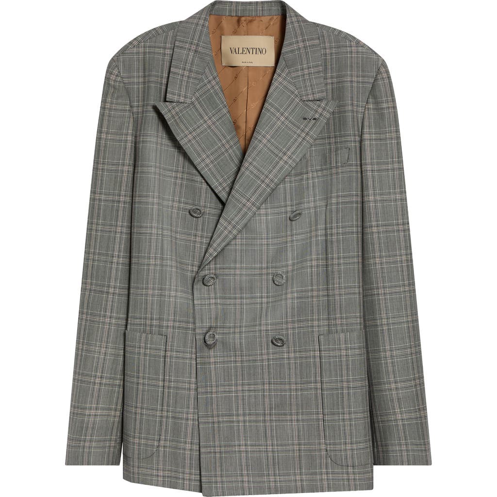 Valentino Valentino Plaid Mohair & Wool Sport Coat