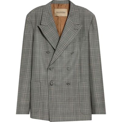 Valentino Valentino Plaid Mohair & Wool Sport Coat