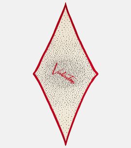 Valentino Valentino Pleated polka-dot silk twill scarf