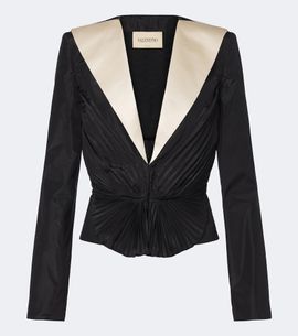 Valentino Valentino Plissé silk taffeta blazer