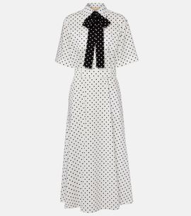 Valentino Valentino Polka-dot cotton poplin midi dress