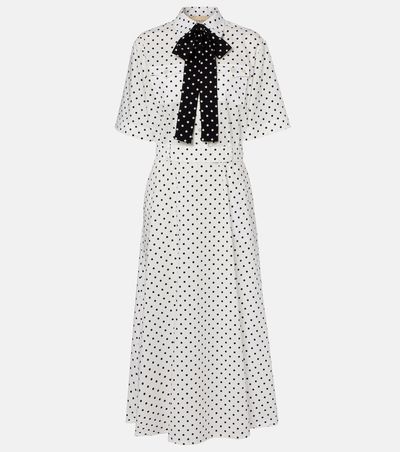 Valentino Valentino Polka-dot cotton poplin midi dress